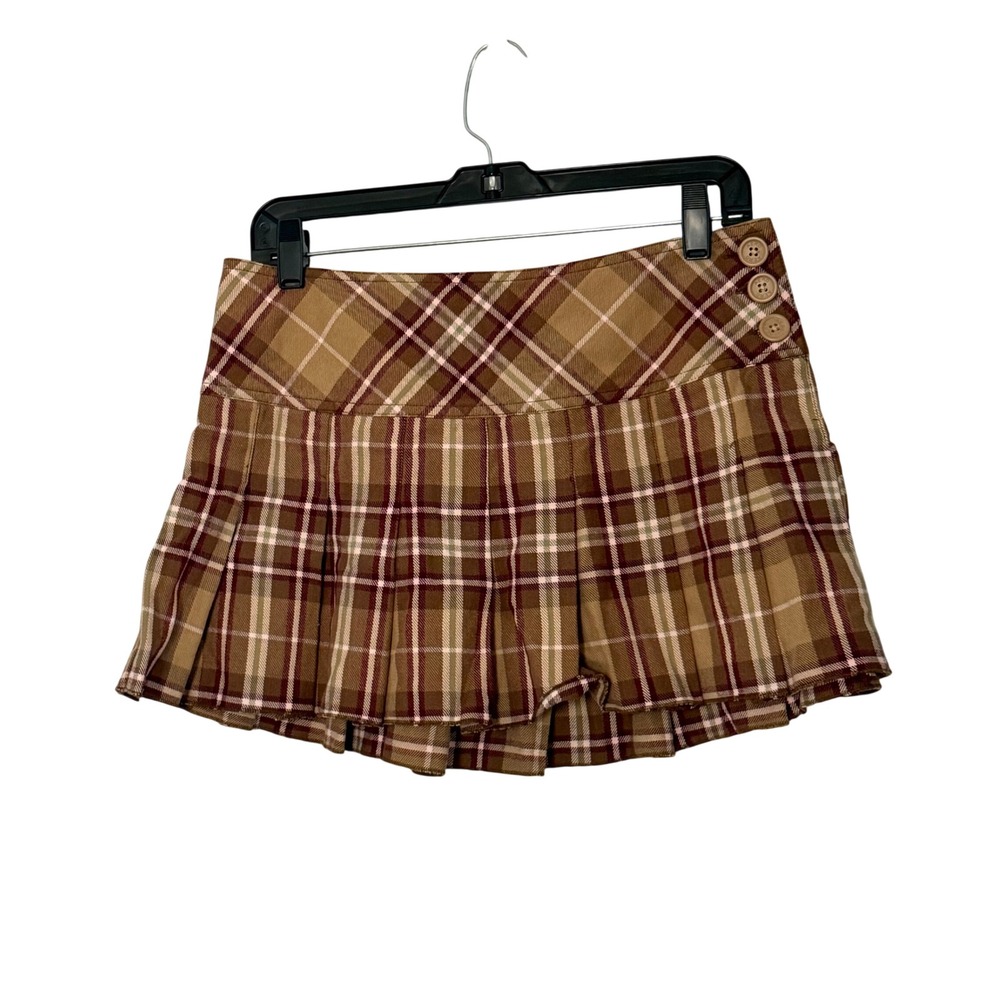 Vintage Aeropostale Plaid Pleated Micro Mini Skirt Low Rise Y2K 90s Preppy - 3/4